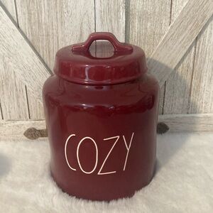 Rae Dunn Cozy Canister in Burgundy